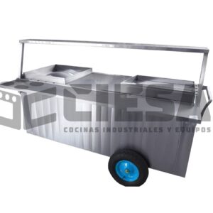 Carro Taquero Con 3 Servicios En Acero Inoxidable