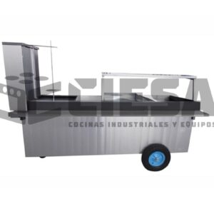 Carro Taquero Con 4 Servicios En Acero Inoxidable