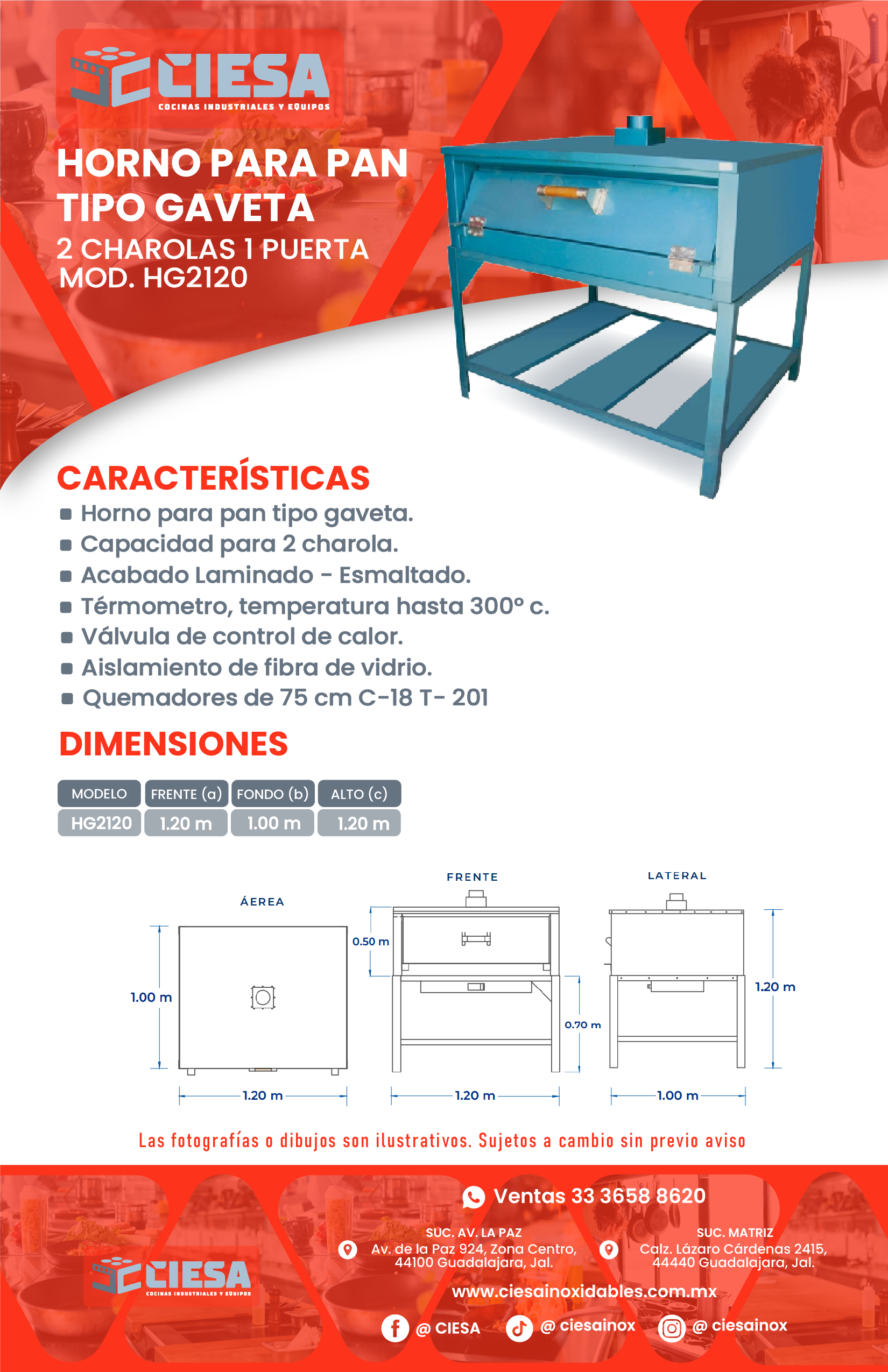 Horno Para Pan Tipo Gaveta De 2 Charolas 1 Puerta - Imagen 2