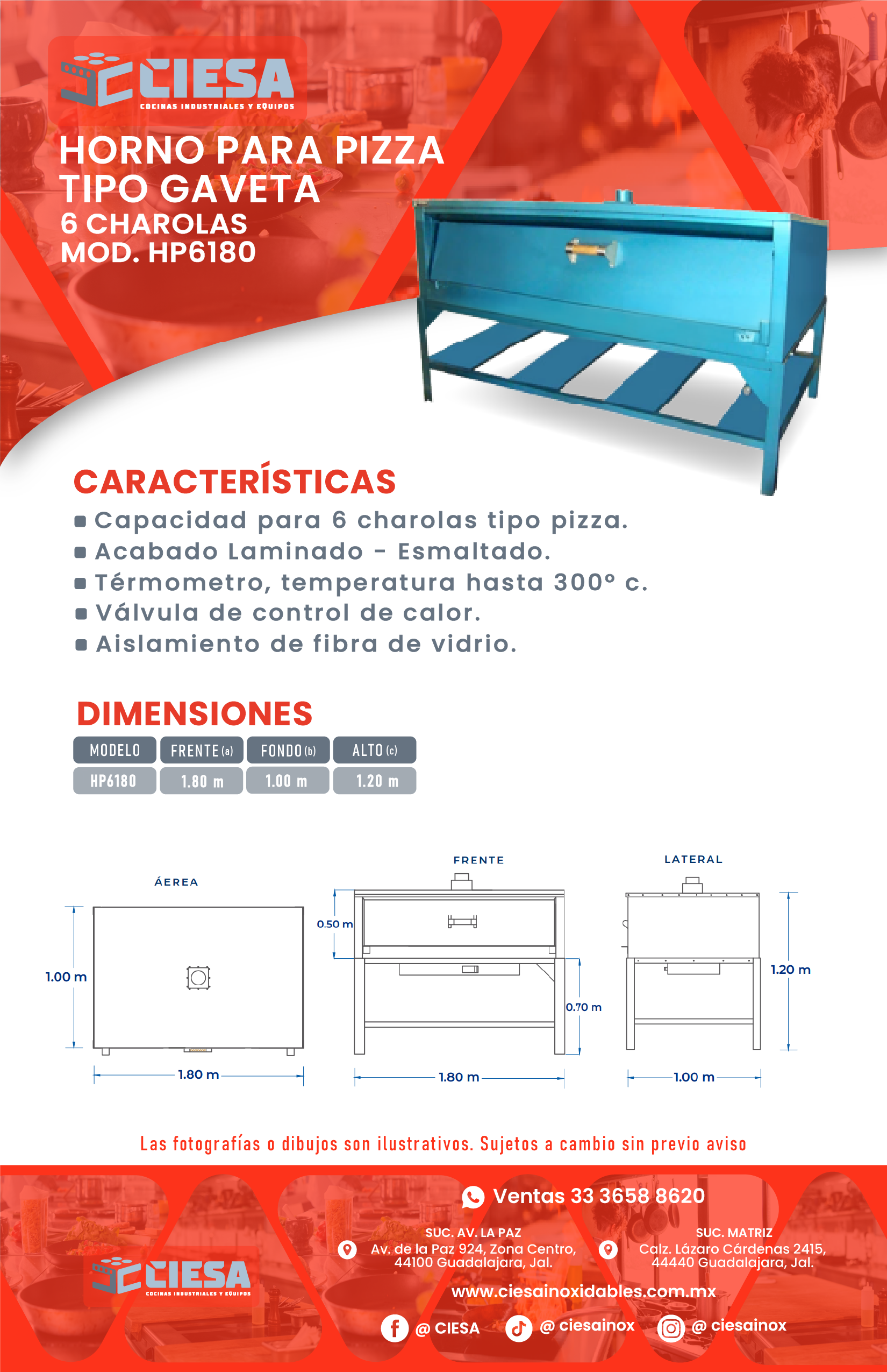 Horno Para Pizza De 6 Charolas - Imagen 2