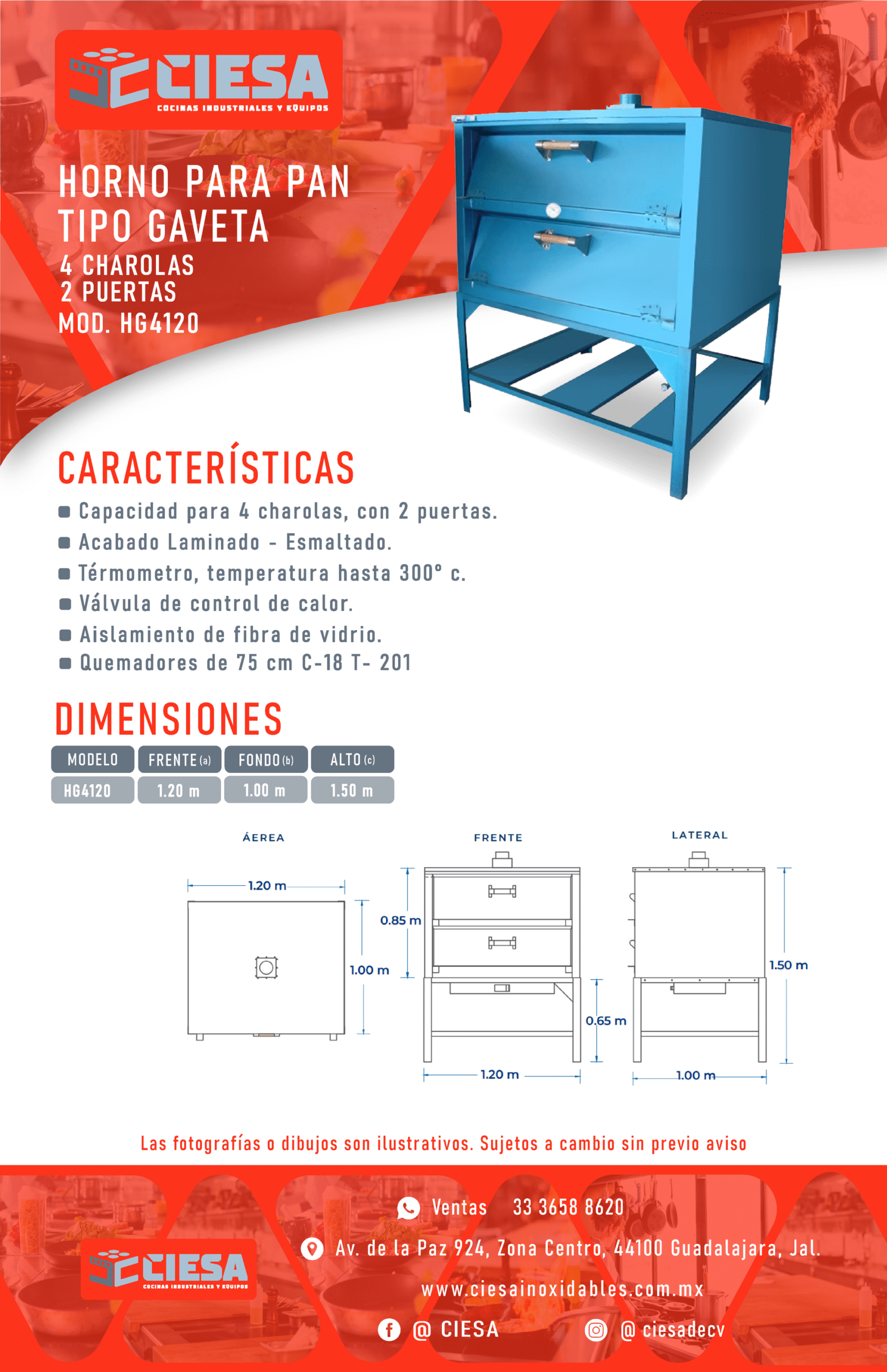 Horno Para Pan Tipo Gaveta De Cuatro Charolas - Imagen 2