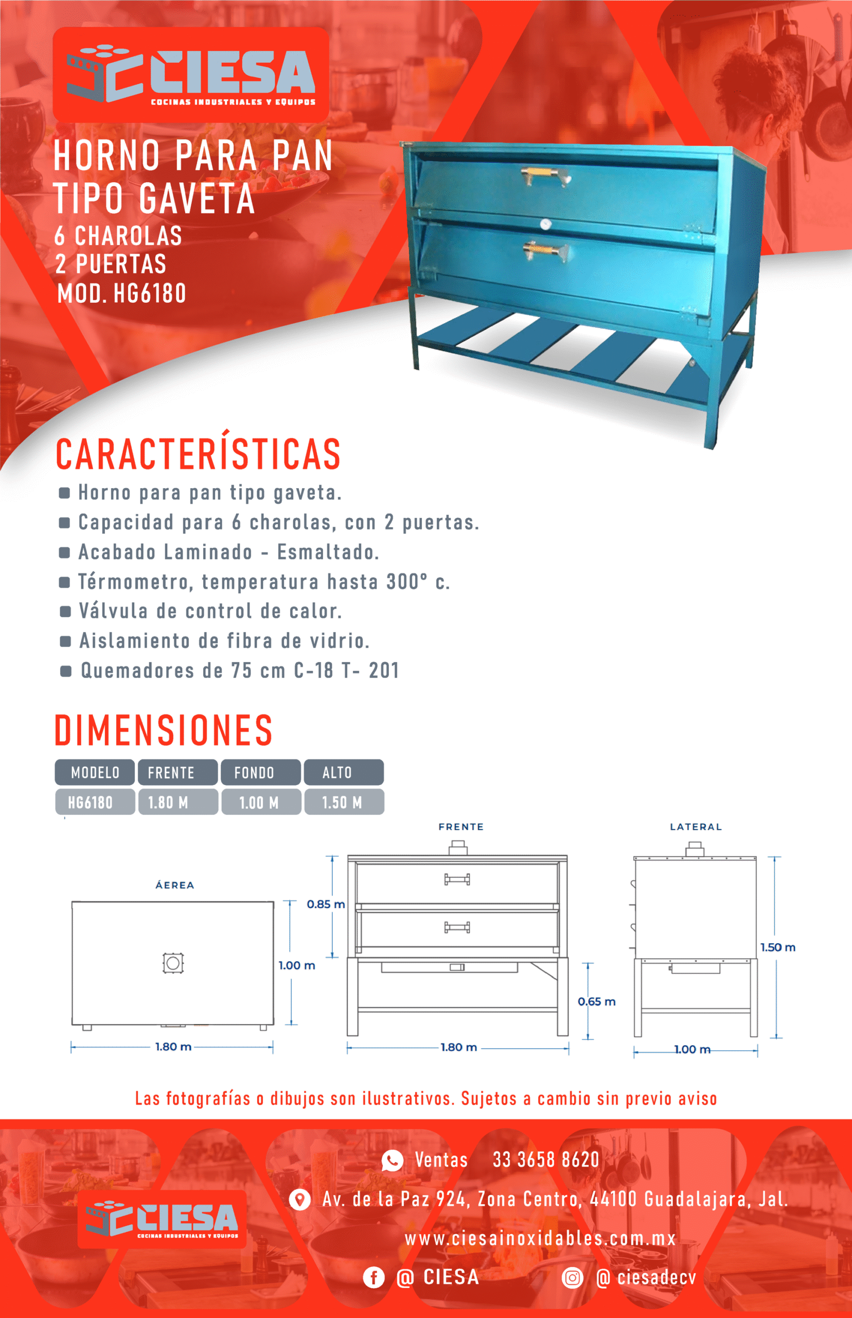 Horno Para Pan Tipo Gaveta De Seis Charolas - Imagen 2