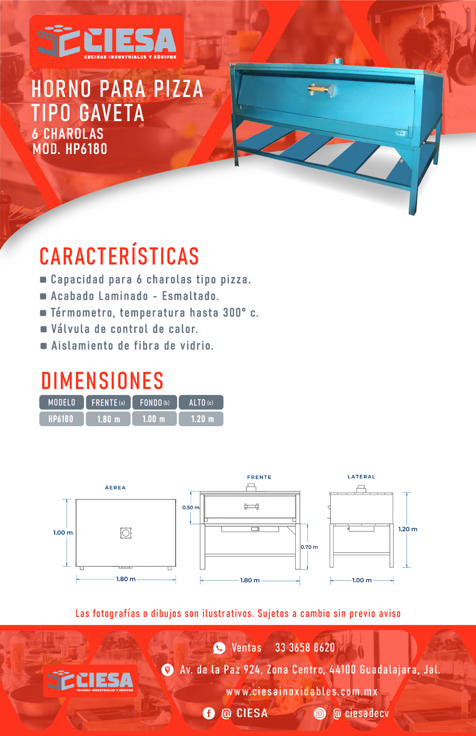 Horno Para Pizza De 6 Charolas - Imagen 2