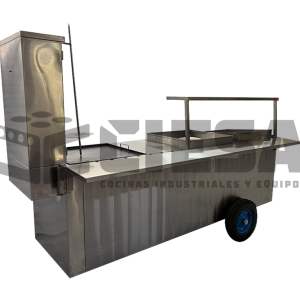 Carro Taquero Con 4 Servicios En Acero Inoxidable