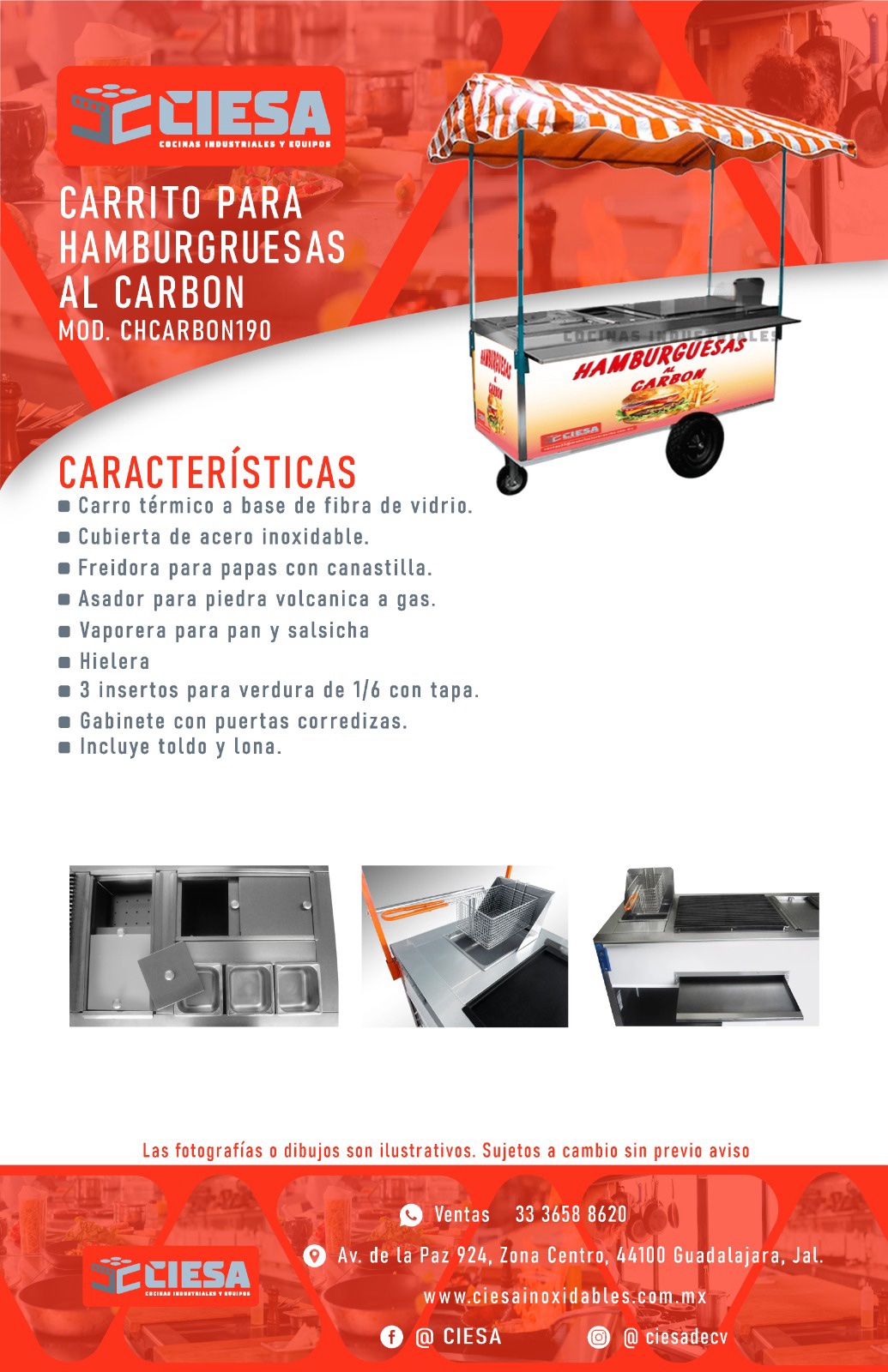 Carrito Para Hamburguesas Al Carbón - Imagen 6