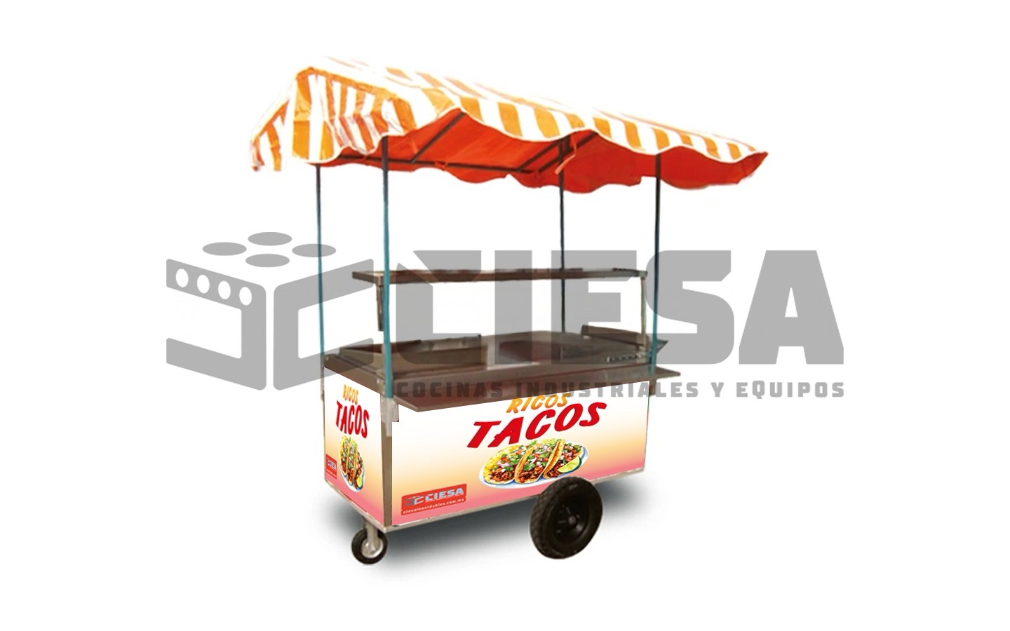 Carrito Taquero de 3 Servicios Con Repisa CT3STR