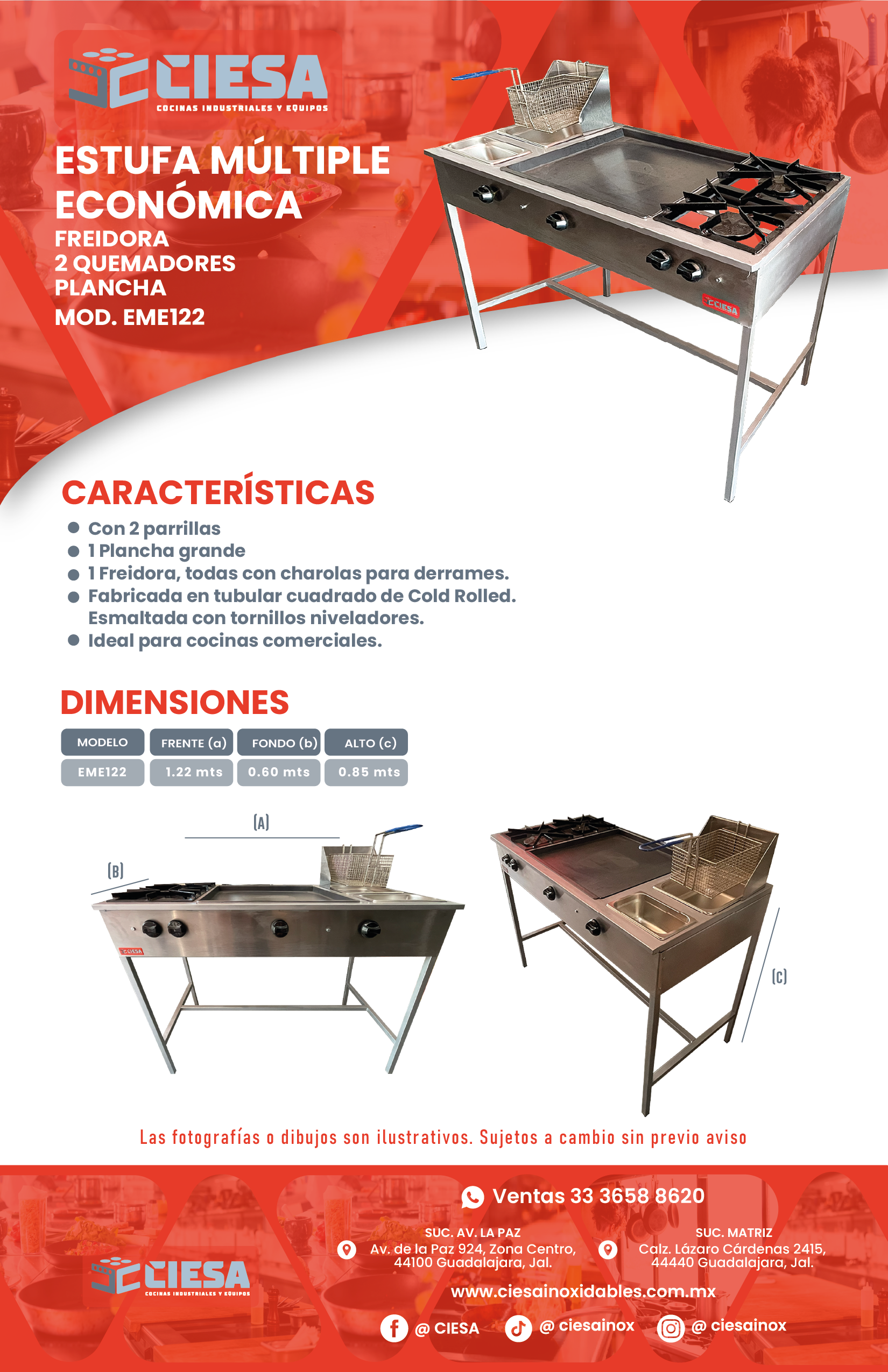 Estufa Múltiple Económica EME122 - Imagen 4