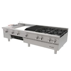 Estufa de mesa con 4 quemadores, asador de 1 pie UNIVERSAL UDM GPA-421-VE